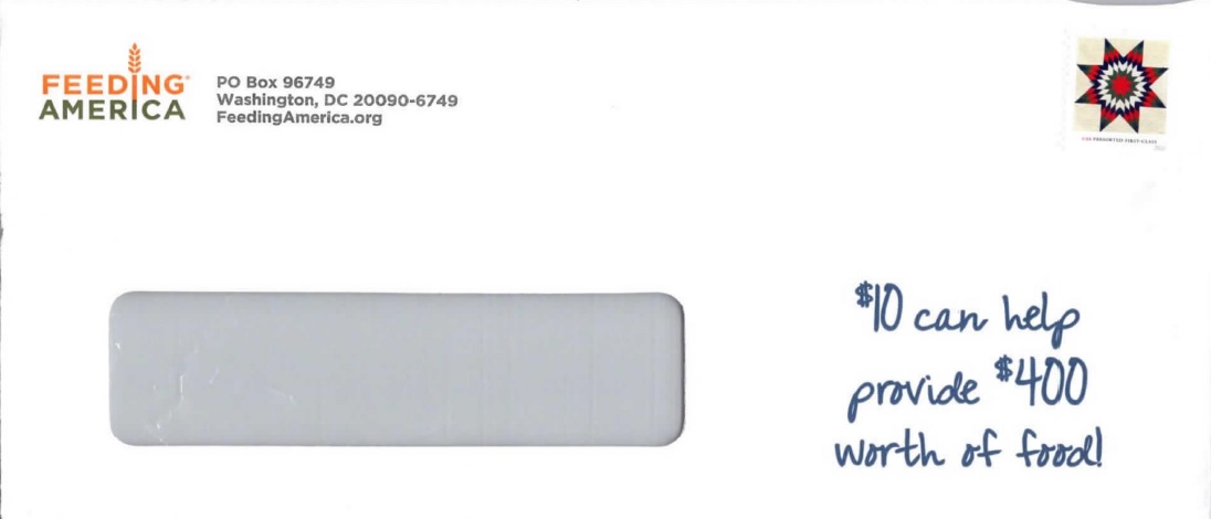 Feeding America direct mail example 