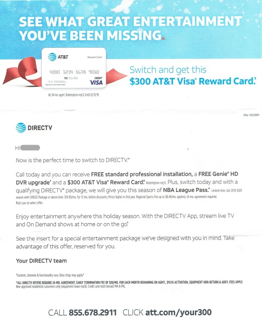 AT&T direct mail example