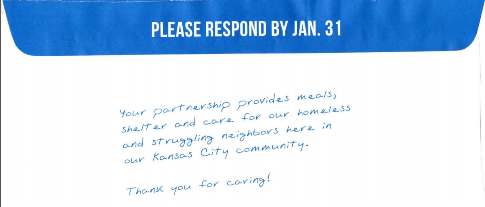 City Union Mission direct mail example