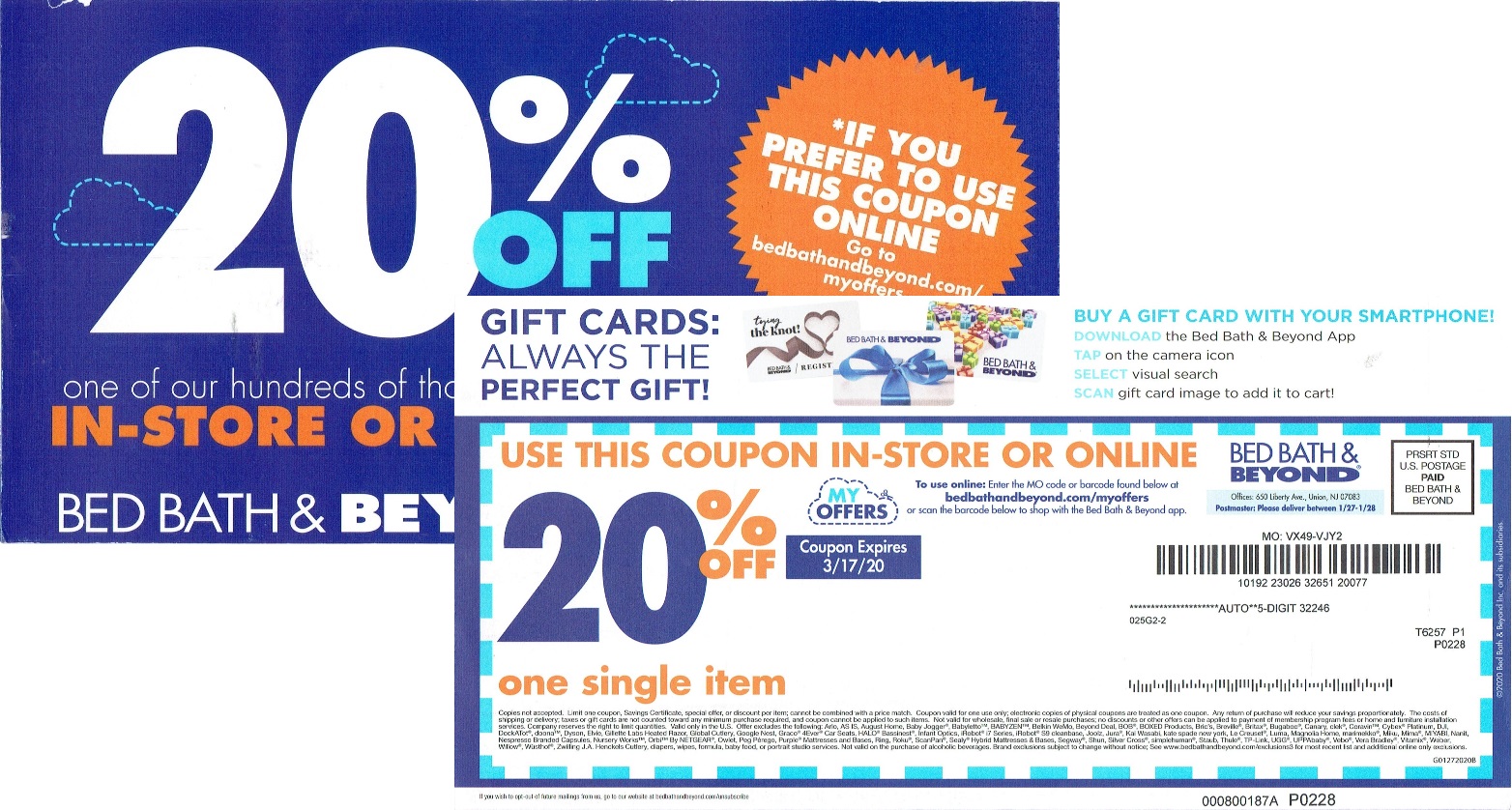 Bed Bath & Beyond direct mail example 